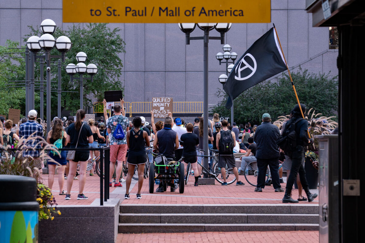A rally outside the Hennepin County Government Center in Downtown Minneapolis in solidarity with Jacob Blake after he was shot by police in Kenosha, WI on August 24, 2020.