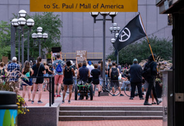 A rally outside the Hennepin County Government Center in Downtown Minneapolis in solidarity with Jacob Blake after he was shot by police in Kenosha, WI on August 24, 2020.