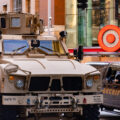 National Guard & Hennepin County Sheriff on Nicollet Mall in downtown Minneapolis on August 29th, 2020. The vehicles are seen after rioting broke out following false rumors of a police shooting days prior.