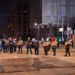 Hennepin County Sheriff's Officers guarding the Hennepin County Jail in downtown Minneapolis. Protesters were gathered after a dozen protesters were arrested following a large march downtown in solidarity with Jacob Blake.