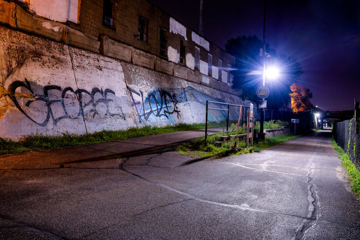 George Floyd graffiti on the Midtown Greenway seen on August 22, 2020.