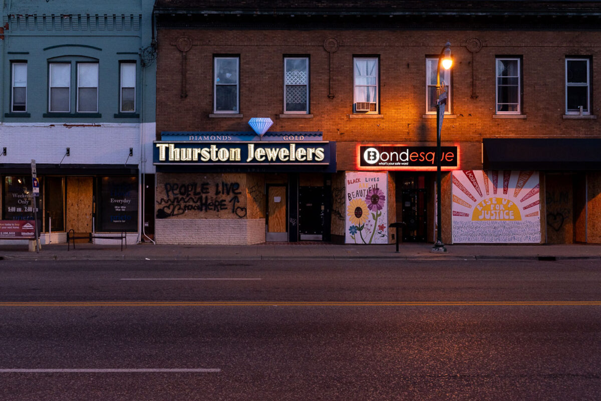 Thurston Jewelers and Bondesque on Lake Street in Uptown Minneapolis.