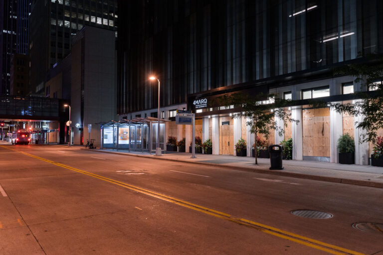 4Marq Apartments boarded up in Downtown Minneapolis 1 4Marq Apartments, located at 400 S Marquette Ave South in downtown Minneapolis. Boarded up after the death of George Floyd.