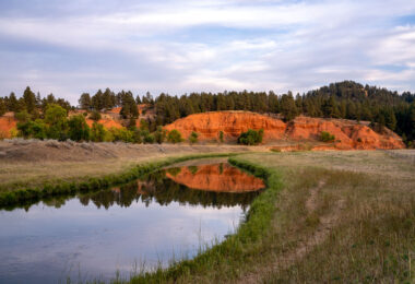 Belle Fourche River located just outside of Devil's Tower National Monument in Wyoming.