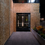 The 365 Nicollet apartment building in downtown Minneapolis boarded following the murder of George Floyd.