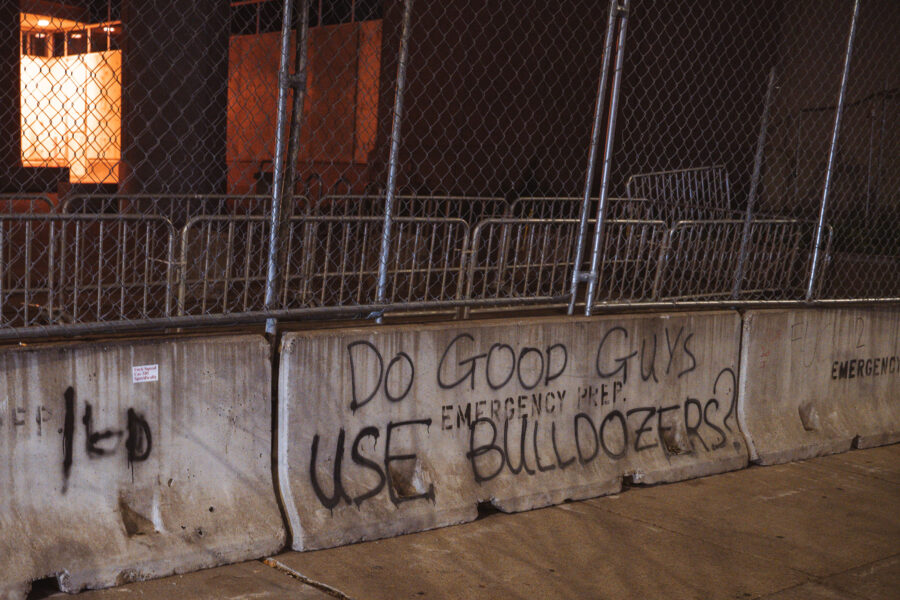 Minneapolis Jail Barricade Graffiti: Do Good Guys Use Bulldozers?