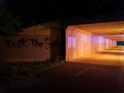 "Fuck The System" Graffiti, Minneapolis Bike Trail Tunnel
