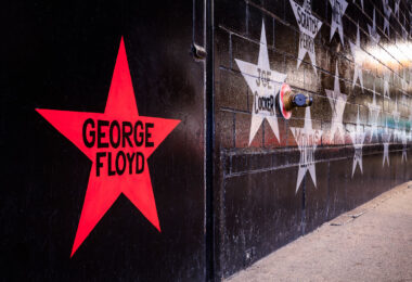 The George Floyd Star on the First Avenue concert venue in downtown Minneapolis.