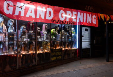 Beauty Paradise Hair & Wigs store shortly after a grand opening on West Lake Street in Uptown Minneapolis.