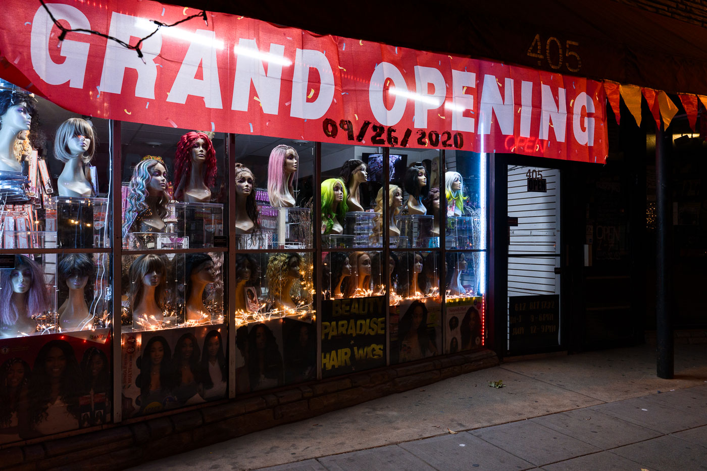 Grand opening of wig store in Minneapolis