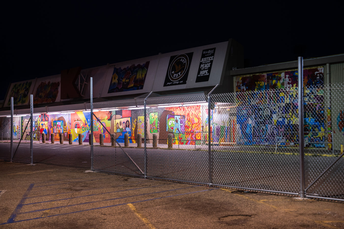 Kmart fencing and art murals