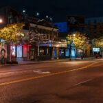 Lyndale Avenue in Uptown Minneapolis. Many stores boarded up following the the May 25th, 2020 death of George Floyd.