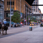 Minneapolis Mounted Police on Nicollet Mall in Downtown Minneapolis.