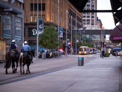 Minneapolis Mounted Police Patrol on Nicollet Mall
