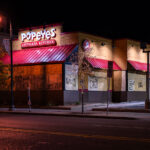 A Popeyes Chicken on Lake Street boarded up following the May 25th, 2020 death of George Floyd.