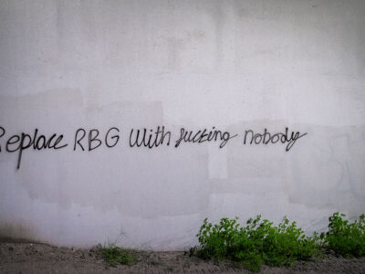 Graffiti 'Replace RBG With Nobody' on Midtown Greenway, Minneapolis