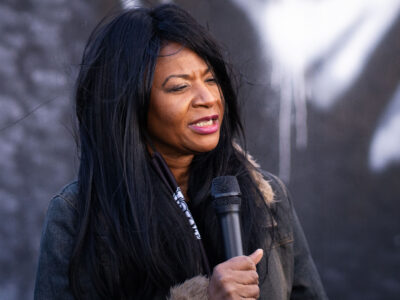 Angela Harrelson speaks at George Floyd Square on 47th Birthday