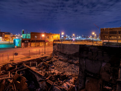 Burned Restaurant Remains, Lake Street, Minneapolis