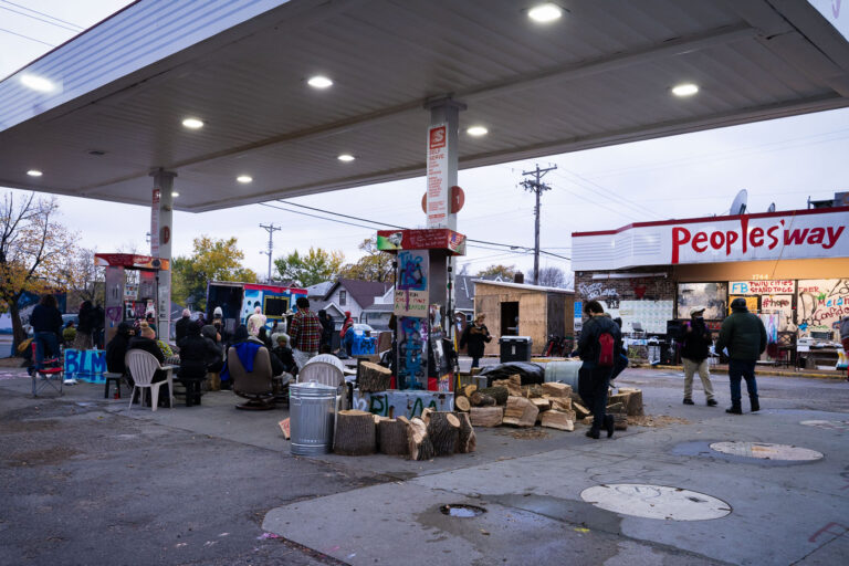 Community gathers at George Floyd Square 1 Community members gather at George Floyd Square.