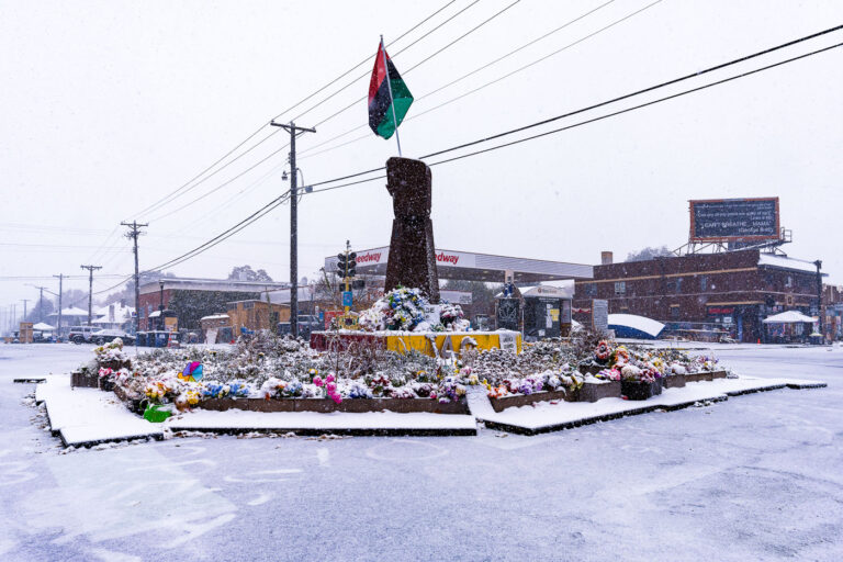 Heavy snow at George Floyd Square 1 First snowfall of the season falls on George Floyd Square at 38th and Chicago in South Minneapolis.