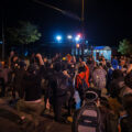 Protesters at the 5th precinct following the pre-trial release of Derek Chauvin on bond. Derek Chauvin has been charged in the May 25th death of George Floyd.