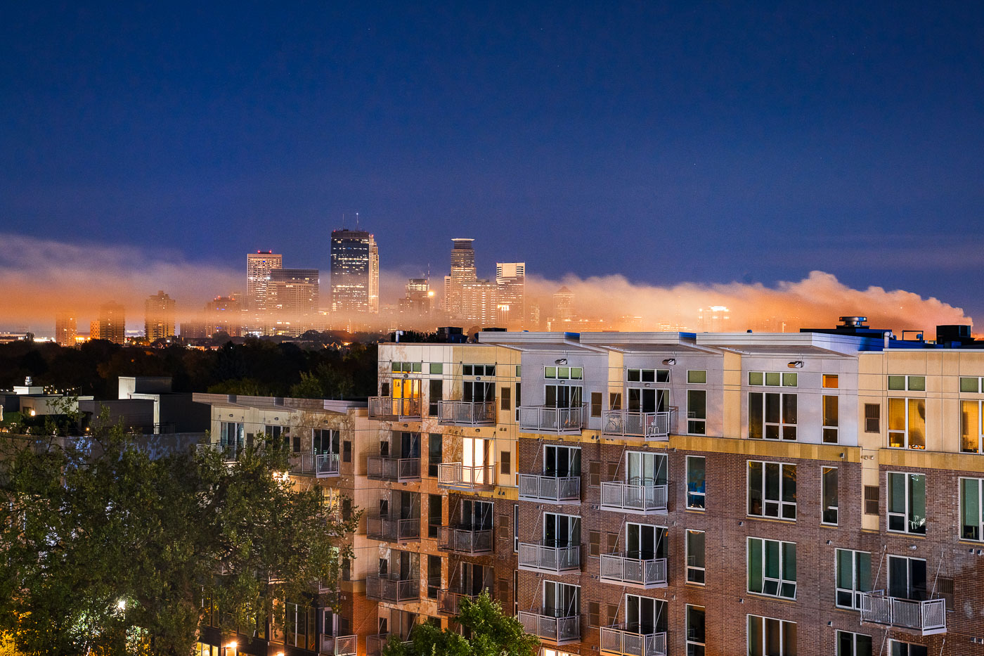 Smoke floating through Minneapolis