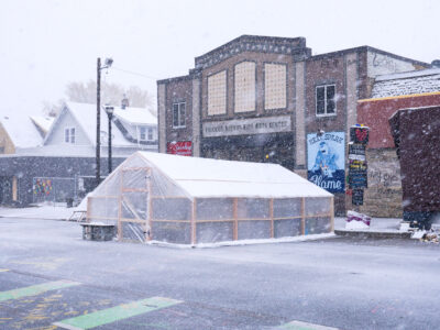 George Floyd Square Greenhouse, First Snowfall