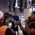 Toussaint Morrison speaks during a march the day after former Minneapolis Police officer Derek Chauvin was released on bond. Chauvin is charged in the May 25th death of George Floyd in South Minneapolis.