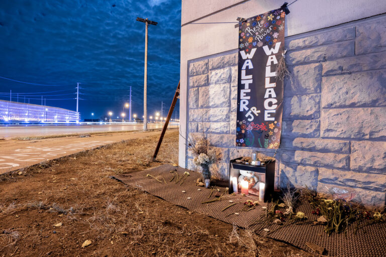 Walter Wallace Jr memorial in Minneapolis 3 A memorial setup for Walter Wallace Jr under the light rail bridge.