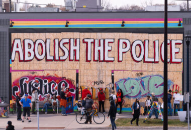 Protesters gathering on Minnehaha Ave in Minneapolis after the Presidential race was decided in favor of Joe Biden.