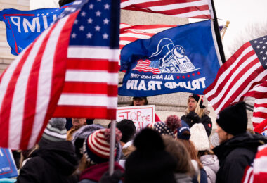 “Stop The Steal” protesters at the Minnesota State Capitol on November 14, 2020.
