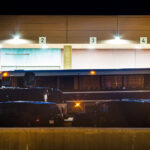 The State Patrol LRAD vehicle along with mass arrest buses parked behind the Downtown Minneapolis Convention Center. The center is being used as the Minneapolis Police Third Precinct after it was burned in May 2020 following the murder of George Floyd.