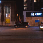 Boards over AT&T store on Lake Street in Uptown Minneapolis on November 3, 2020.