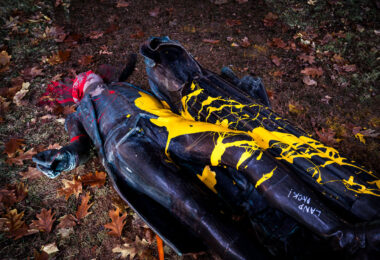George Washington statue toppled in Minneapolis.