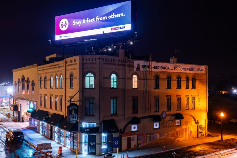 Ilhan Omar banner and COVID-19 Billboard 1 Ilhan Omar banner and COVID-19 Billboard
