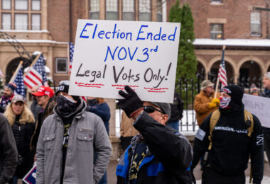 Stop the Steal rally at the Minnesota Governor's Mansion in St. Paul, Minnesota on November 14, 2020.