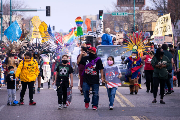Protest following results of Presidential election 2 March down Lake Street after the results of the Presidential election came through that Biden was the winner.