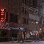 Maruso Bar on Hennepin Avenue in Minneapolis during a November 11th snowstorm.