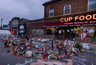 The George Floyd Memorial at George Floyd Square on November 25, 2020.