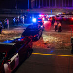 Police arrest 646 protesters in Minneapolis on Interstate 94 following a march down the freeway on the day after the election.
