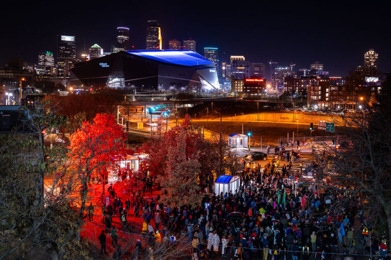 Protesters gather on the day after election night 3 Protesters prepare to march on the night after Election Day in Minneapolis. Authorities would arrest 646 for marching on Interstate 94 in what would be the largest mass arrest in Minnesota.