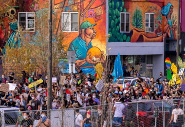Minneapolis takes to the streets to rally after the media called the Presidential Race for Joe Biden. The march went from the Third Precinct down Lake Street in South Minneapolis. The Third Precinct is seen by many as a symbol of hopeful change as well as the power of the people and the community of Minneapolis.