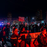 Protesters demanding democracy march from Downtown Minneapolis and Cedar/Riverside onto I-94. 646 arrests were made in what is likely the largest mass arrest/citation event in city history.