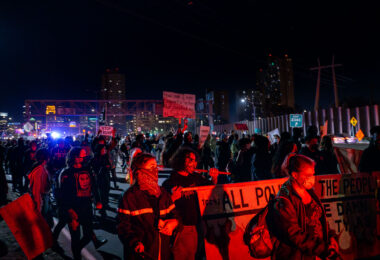 Protesters demanding democracy march from Downtown Minneapolis and Cedar/Riverside onto I-94. 646 arrests were made in what is likely the largest mass arrest/citation event in city history.