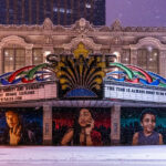 The State Theatre on Hennepin Avenue in Downtown Minneapolis during a November 10th snowstorm