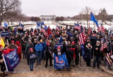 "Stop the steal" rally at the Minnesota State Capitol.