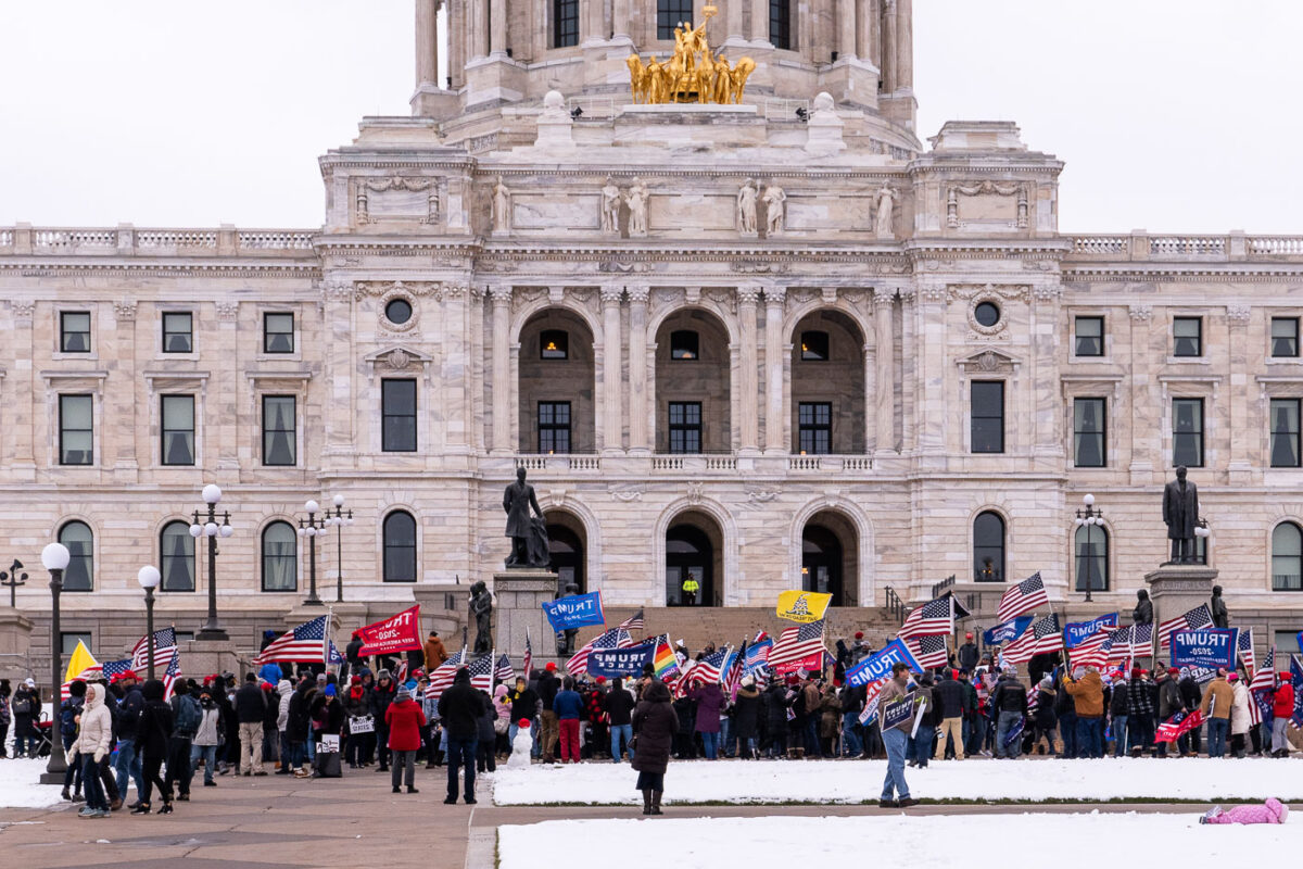 "Stop The Steal" protesters at the Minnesota State Capitol in St. Paul on November 14, 2020.