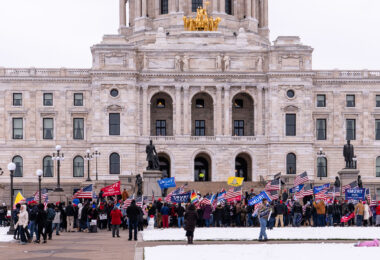 "Stop The Steal" protesters at the Minnesota State Capitol in St. Paul on November 14, 2020.