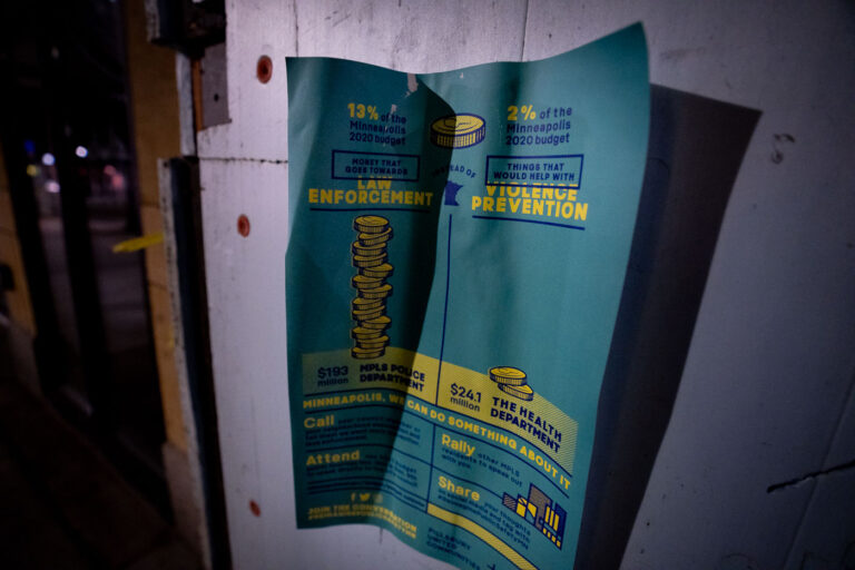 Minneapolis police funding flyer in Uptown 4 A flyer found taped to a building in Uptown Minneapolis.