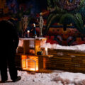 A man at a vigil across from where Dolal Idd was killed by Minneapolis Police.